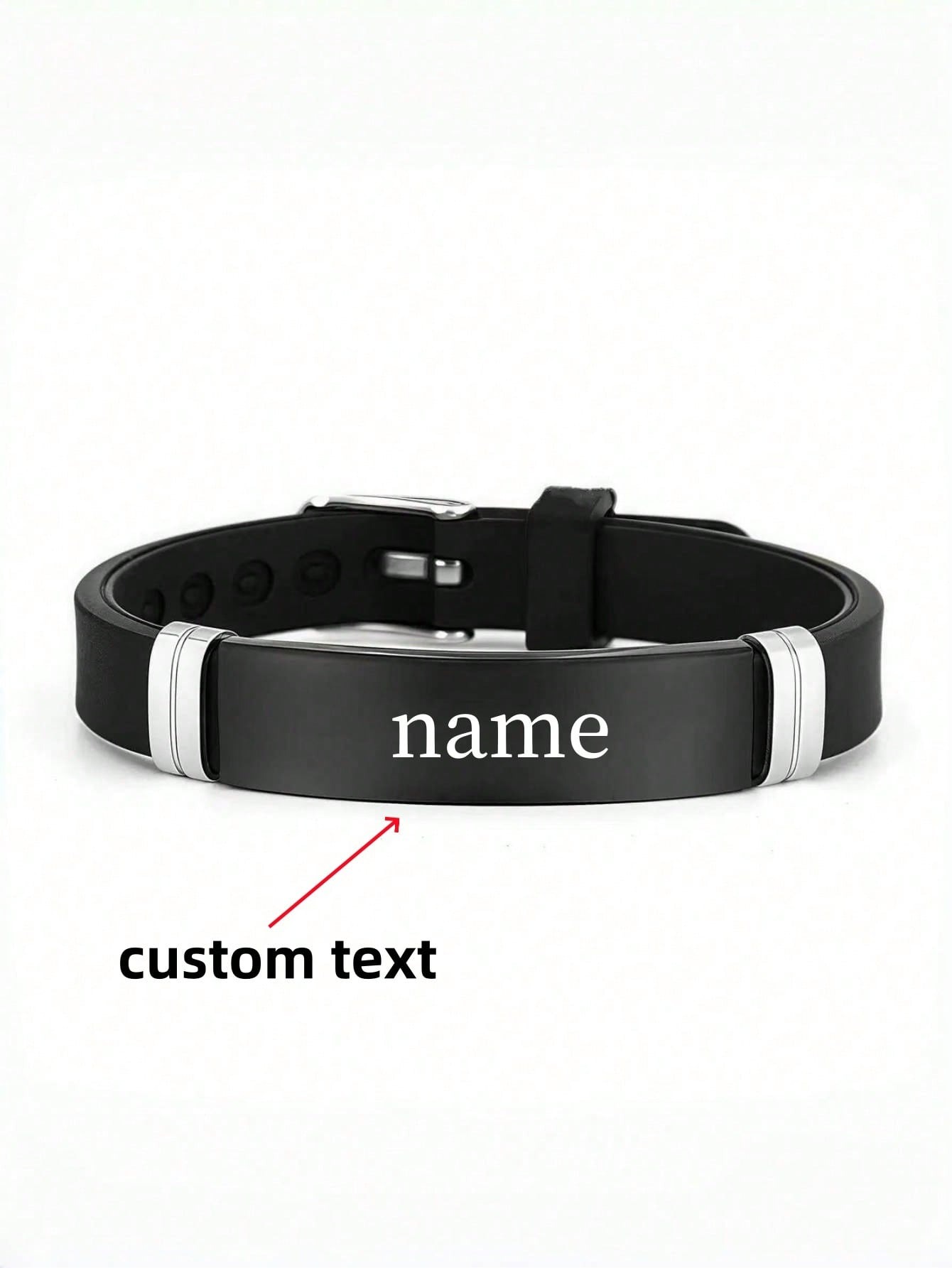 Customizable Name ID Personalized Stainless Steel Soft Silicone Bracelet—New Autumn Collection